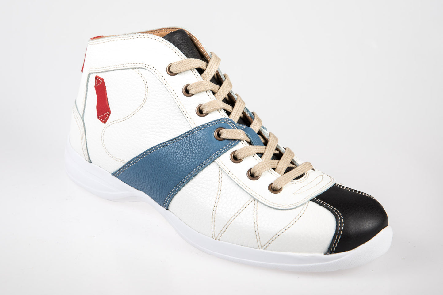"The Kicker" -Retro Sneaker weiß/blau/schwarz - Vibram®