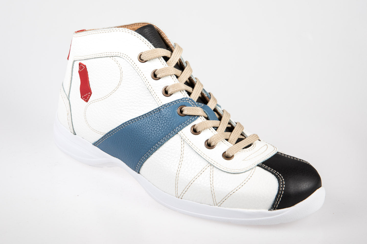 "The Kicker" -Retro Sneaker weiß/blau/schwarz - Vibram®