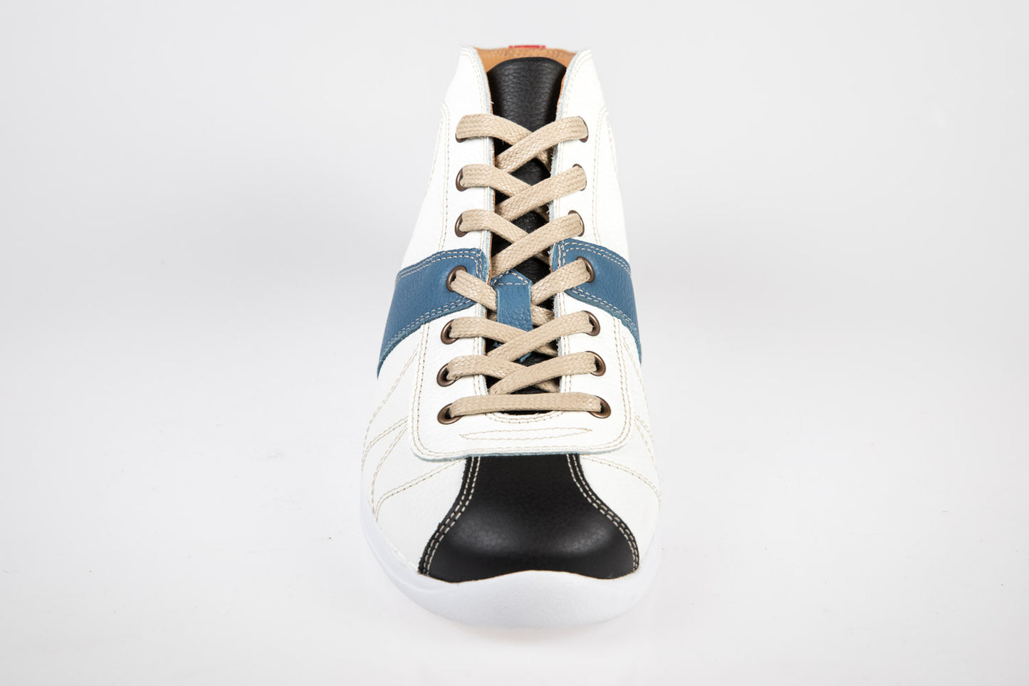 "The Kicker" -Retro Sneaker weiß/blau/schwarz - Vibram®