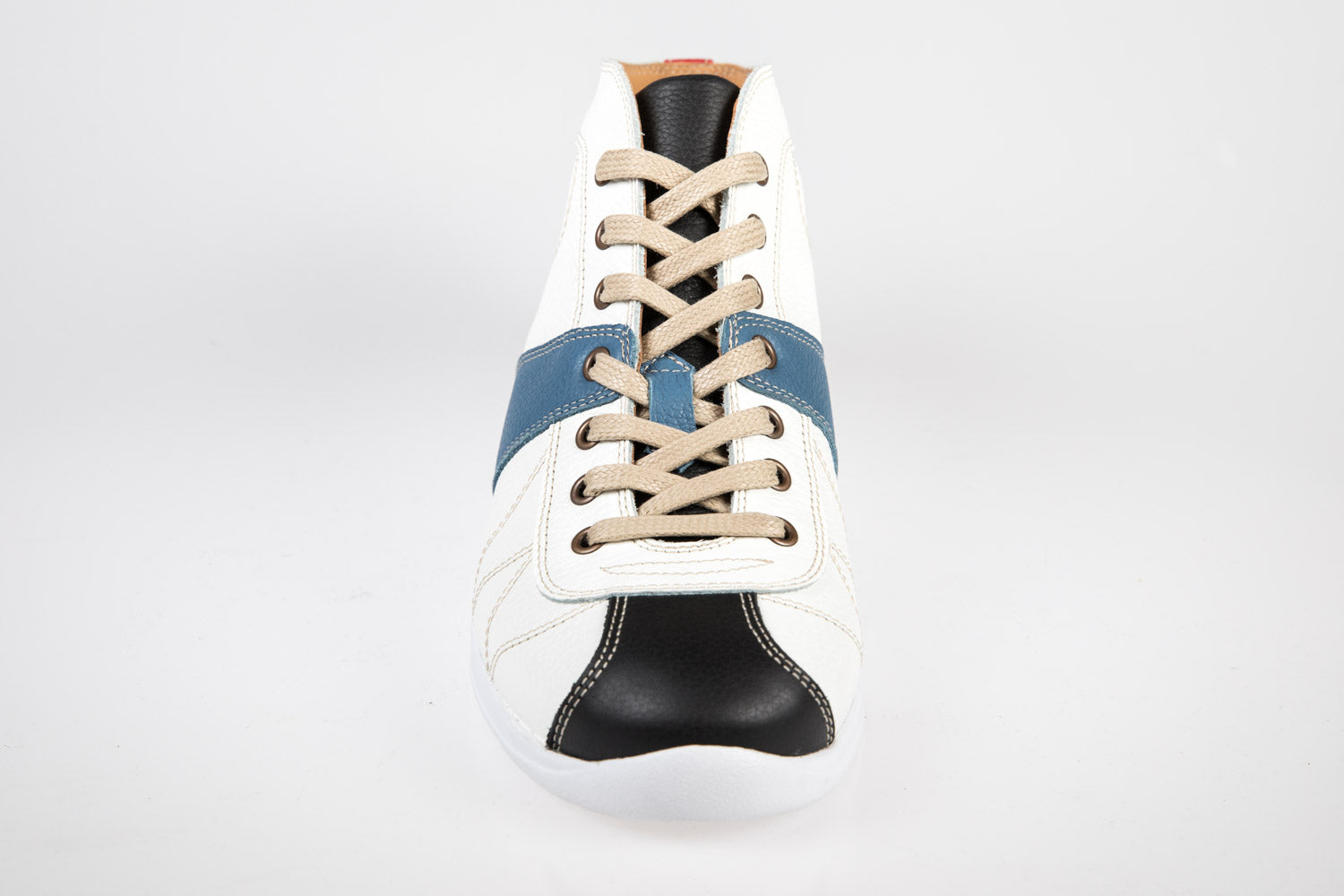 "The Kicker" -Retro Sneaker weiß/blau/schwarz - Vibram®