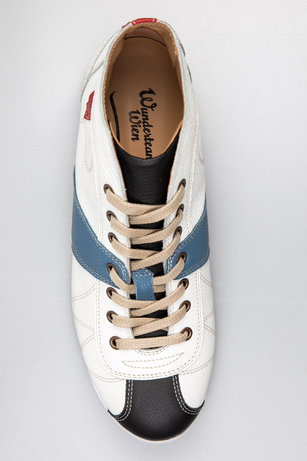 "The Kicker" -Retro Sneaker weiß/blau/schwarz - Vibram®
