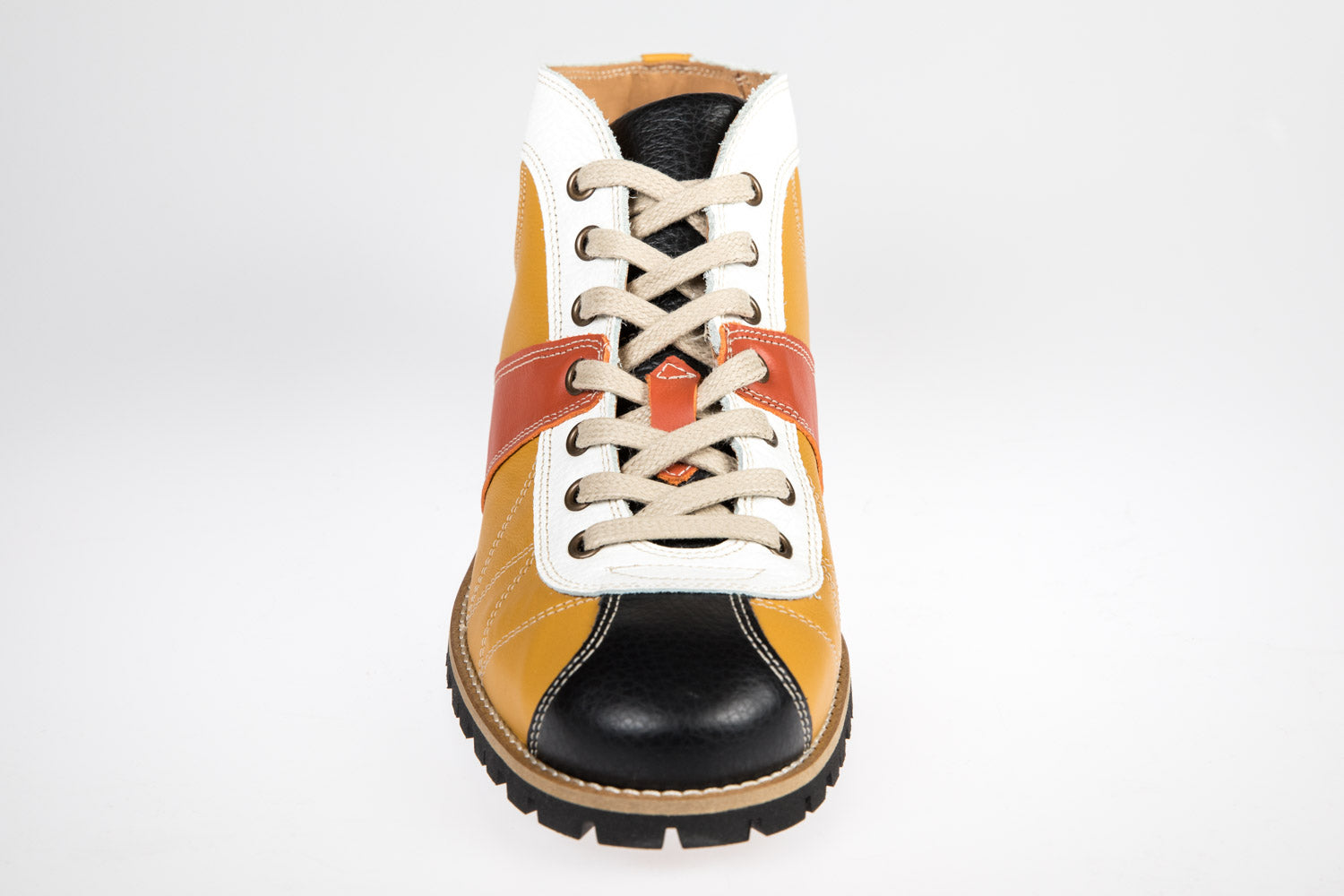 "The Kicker" Retro Sneaker senfgelb-weiß-orange-schwarze Retro Sneaker "the Kicker" Vibram®