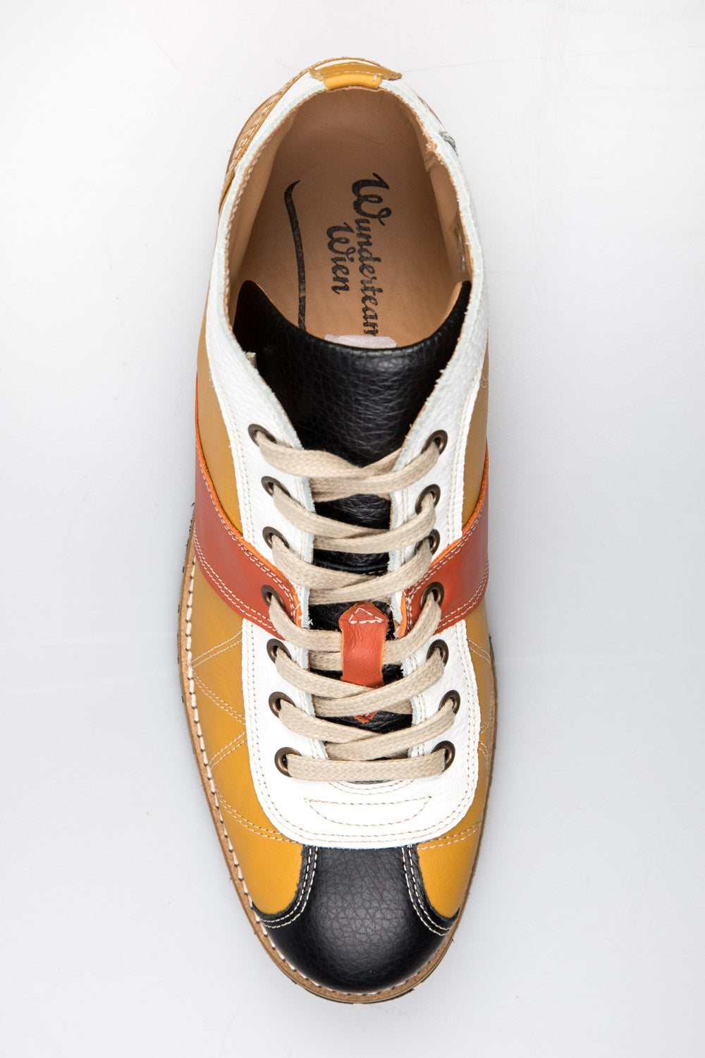 "The Kicker" Retro Sneaker senfgelb-weiß-orange-schwarze Retro Sneaker "the Kicker" Vibram®