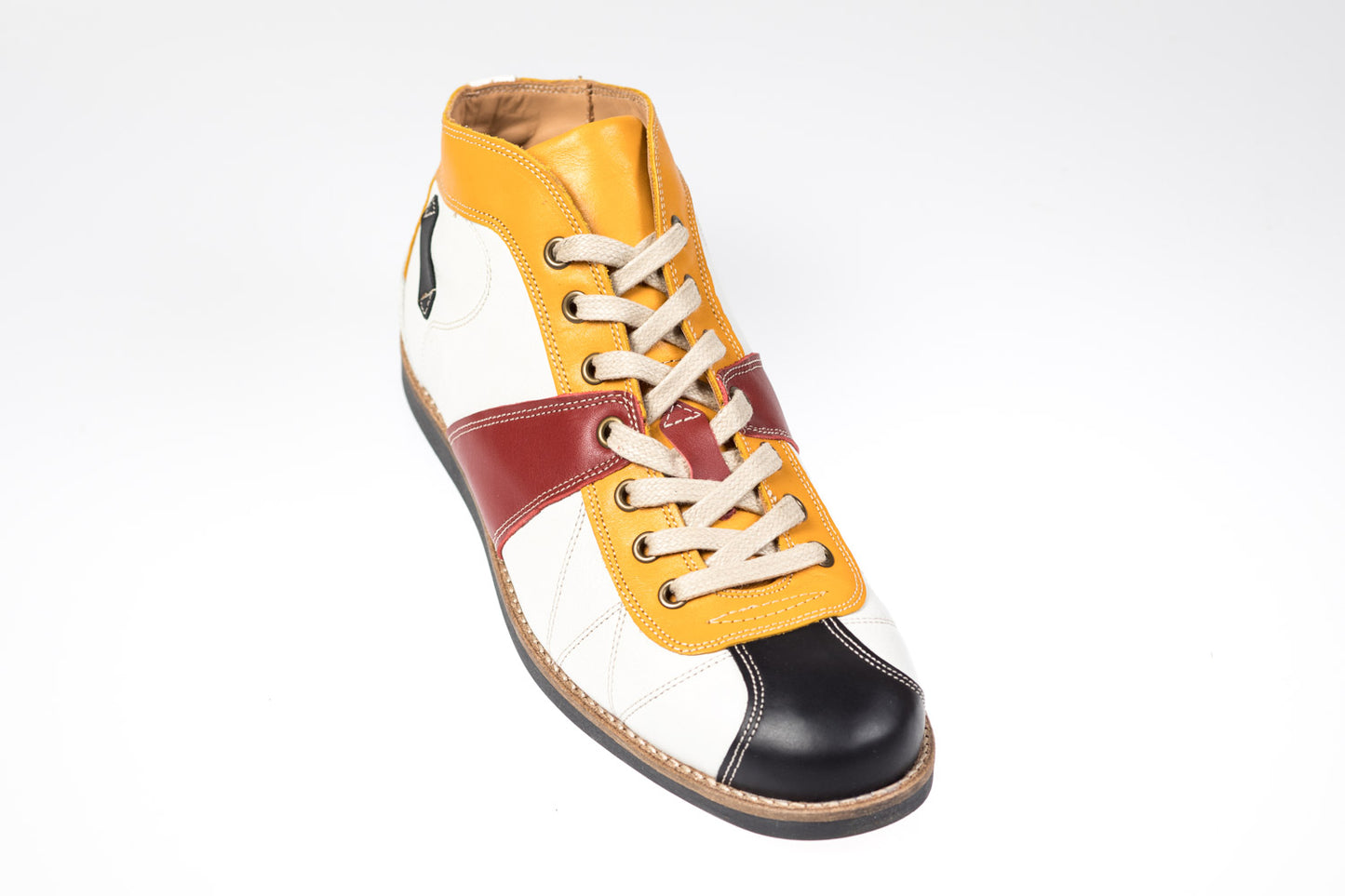 Leder Sneaker "The Kicker" weiß_gelb_rot_schwarz