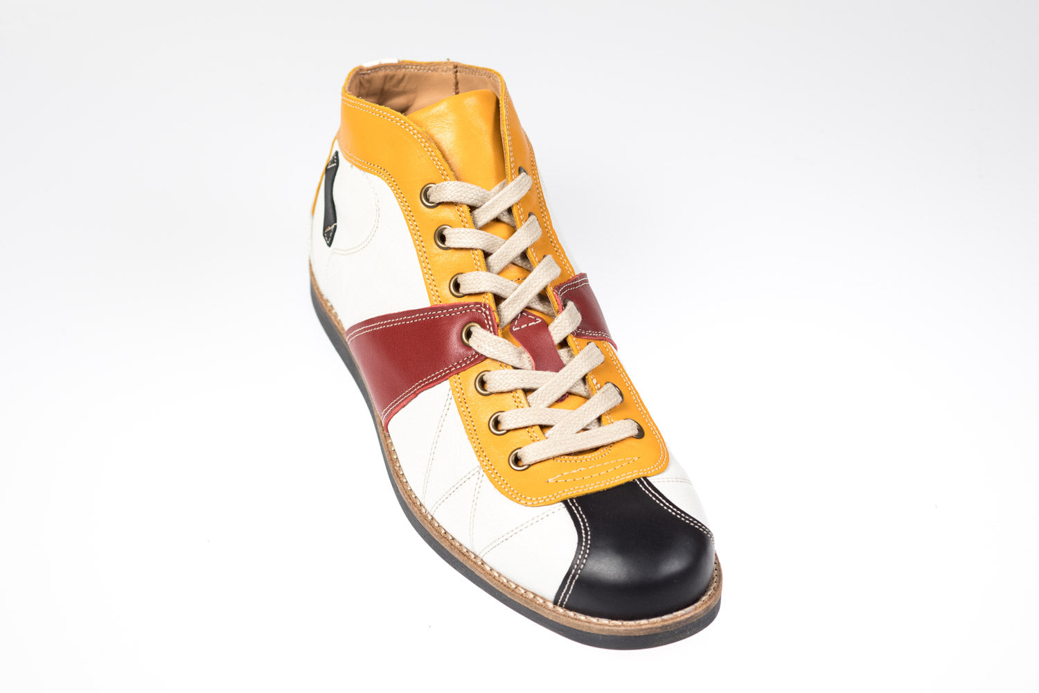 Leder Sneaker "The Kicker" weiß_gelb_rot_schwarz