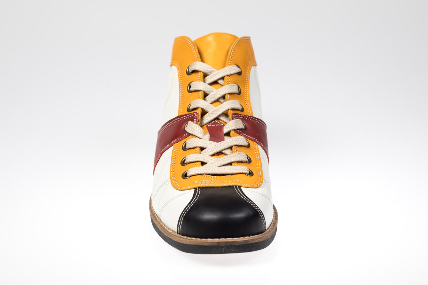 Leder Sneaker "The Kicker" weiß_gelb_rot_schwarz
