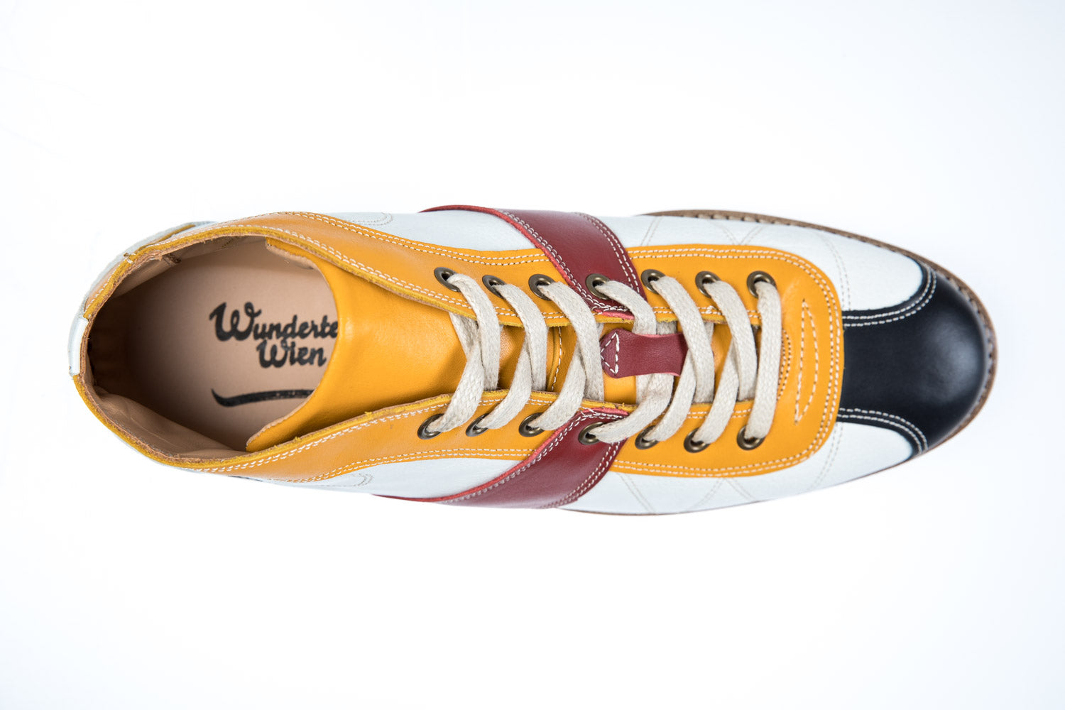 Leder Sneaker "The Kicker" weiß_gelb_rot_schwarz