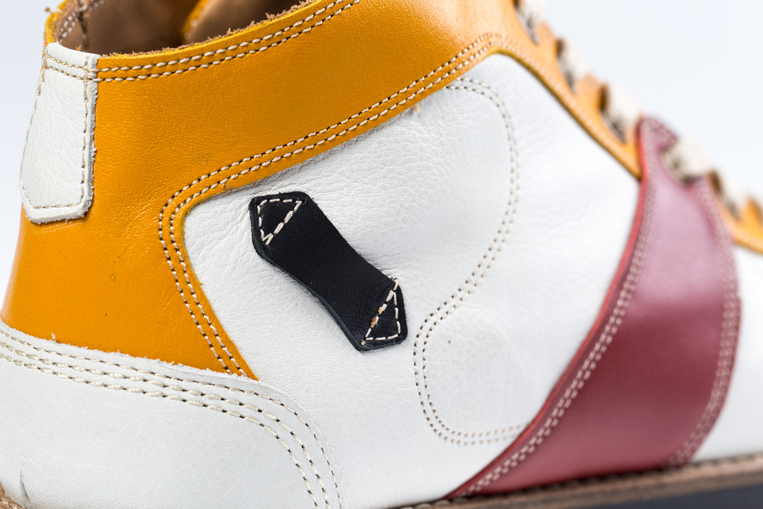 Leder Sneaker "The Kicker" weiß_gelb_rot_schwarz