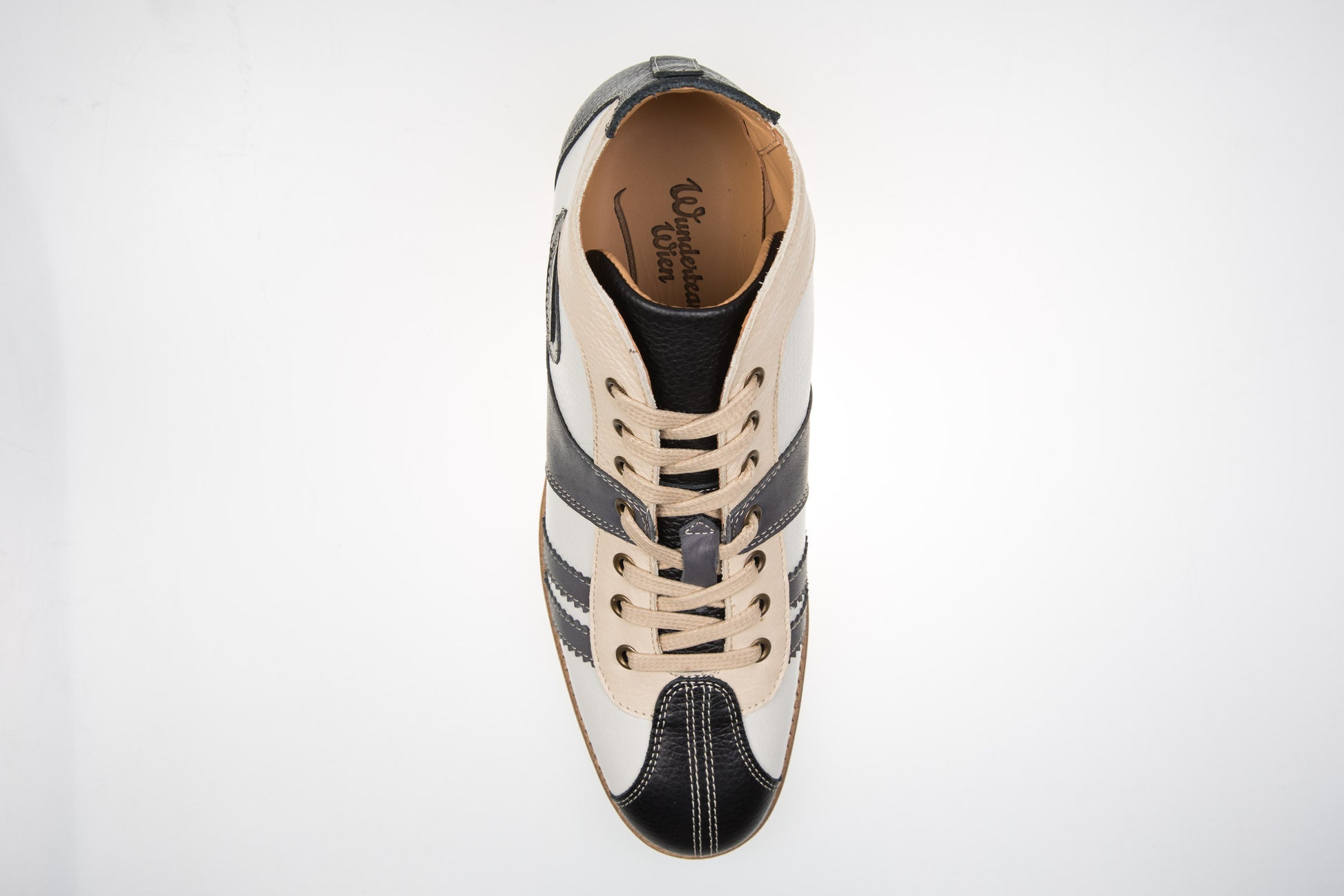 "The Racer" Retro Sneaker Leder_ schwarz/weiß/grau