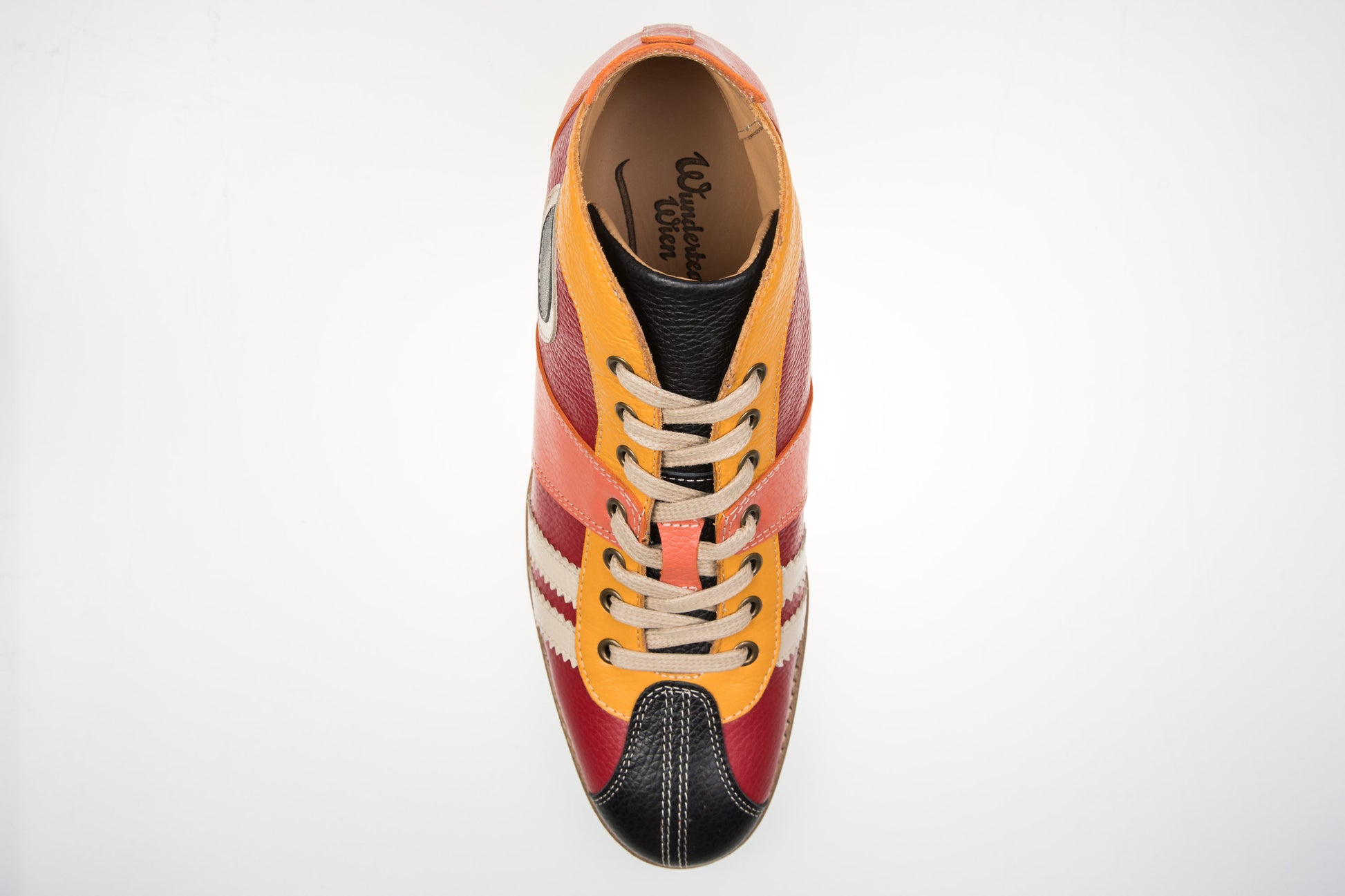 "The Racer" Retro Sneaker Leder_rosa/rot/gelb
