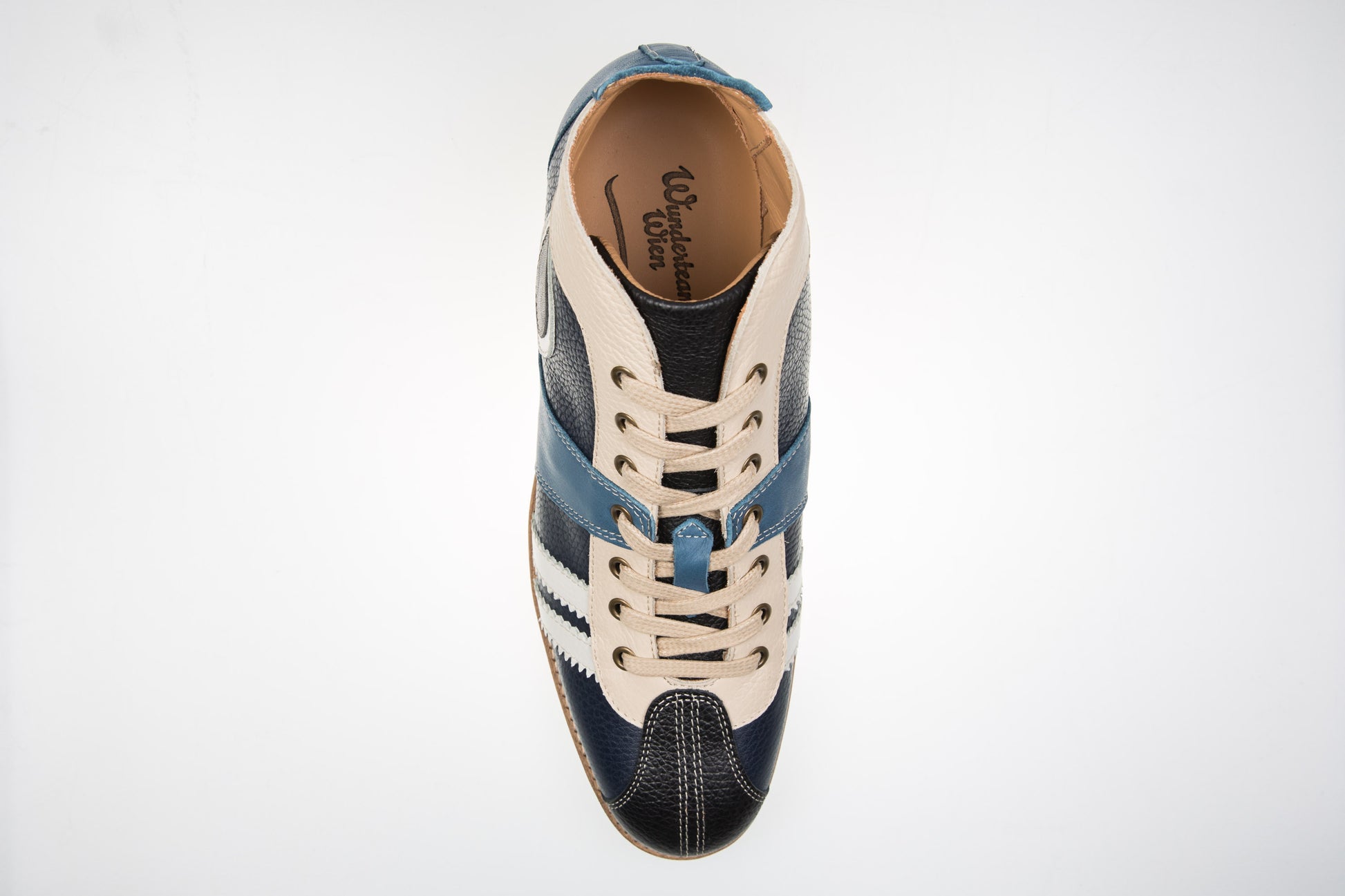 "The Racer" Retro Sneaker Leder_blau-dunkelblau-grau