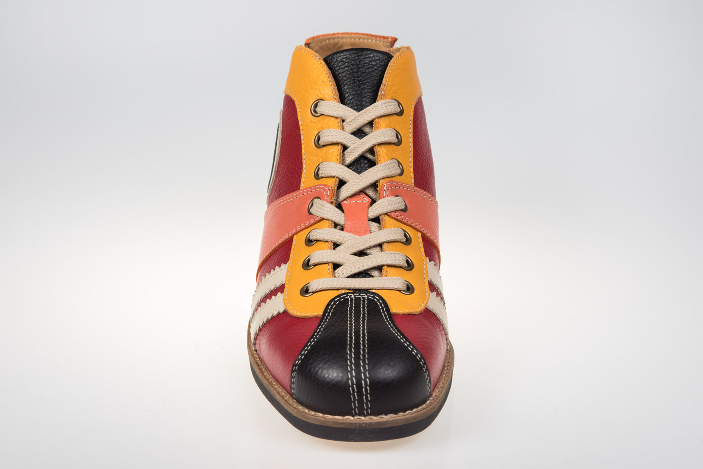"The Racer" Retro Sneaker Leder_rosa/rot/gelb