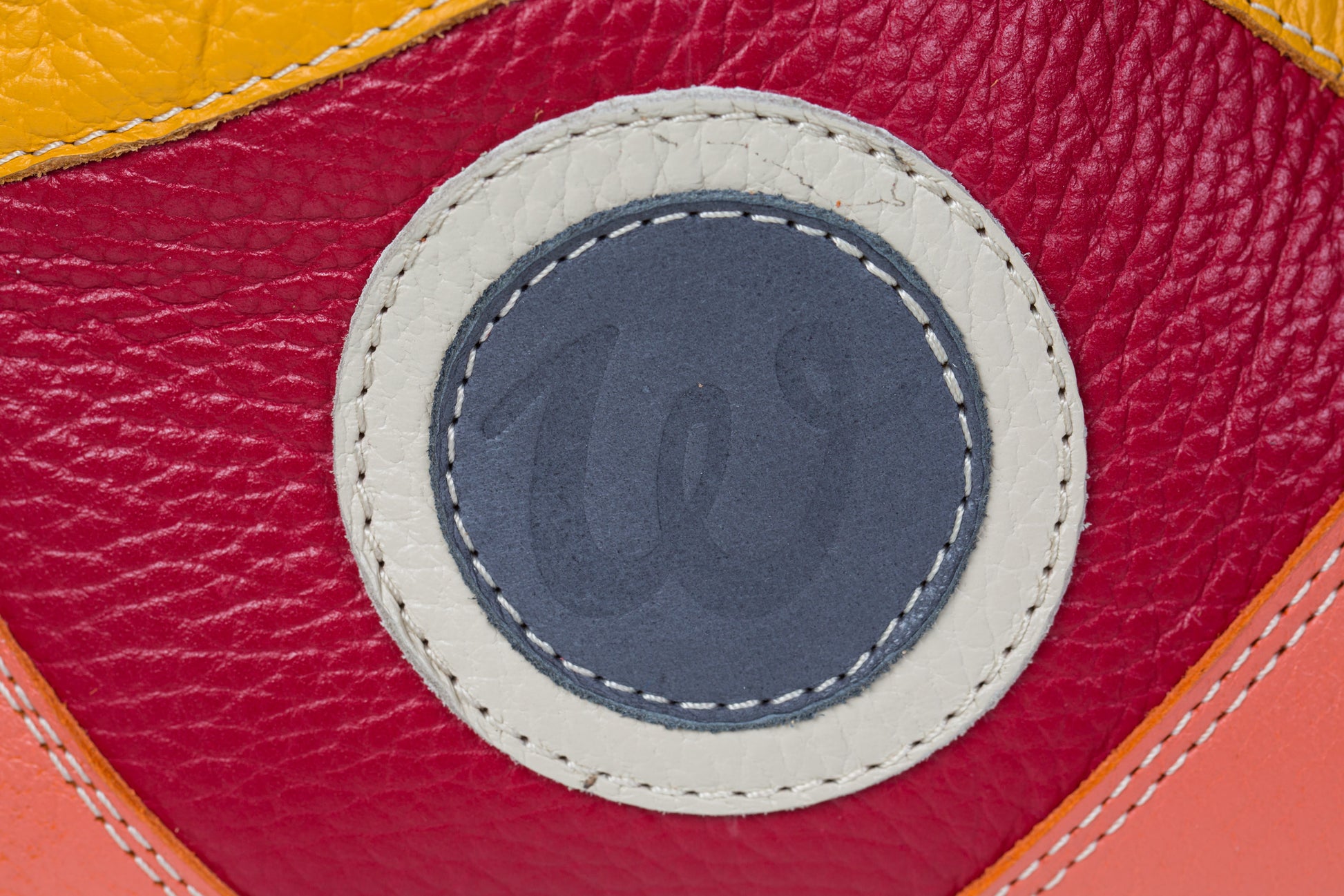 "The Racer" Retro Sneaker Leder_rosa/rot/gelb