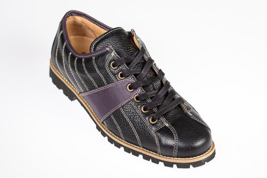 Retro Sneaker Echtleder schwarz_violett_Vibram