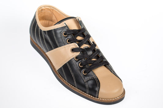 Retro Sneaker Echtleder schwarz_beige