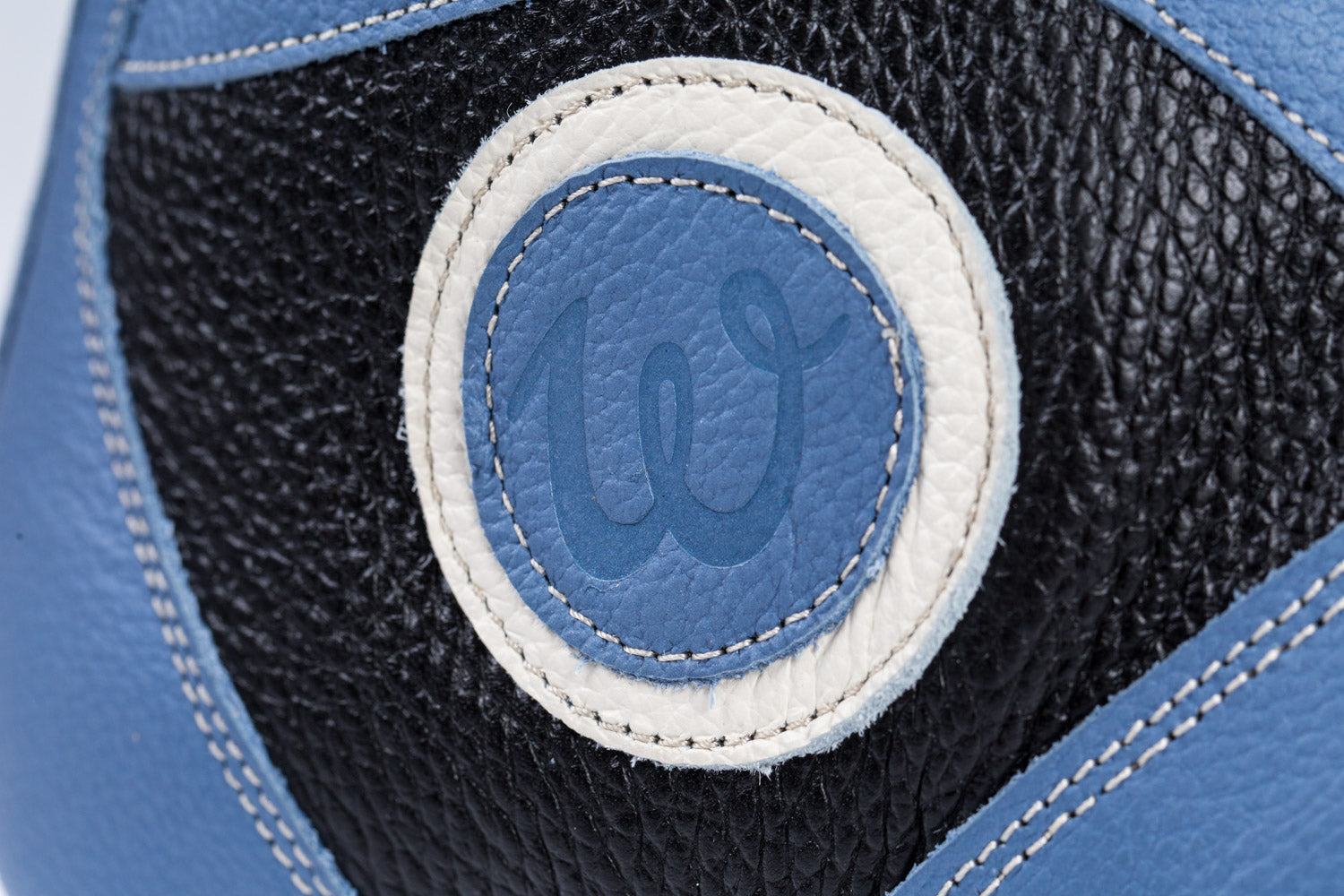 "The Racer" Retro Sneaker Leder_ hellblau/schwarz/weiß