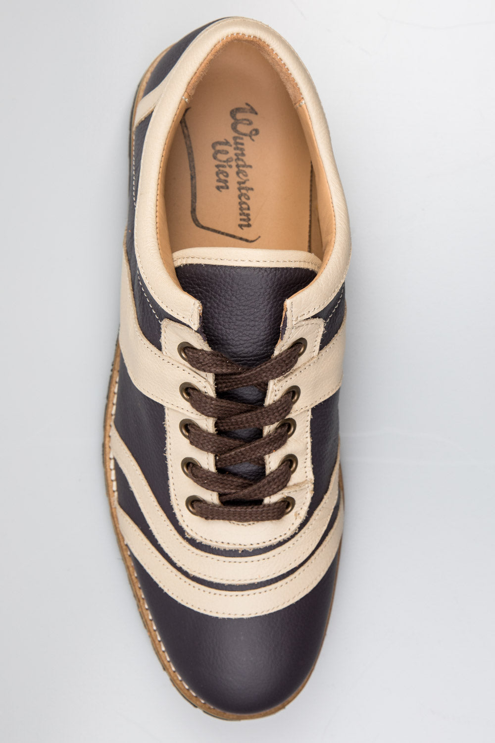 Retro Sneaker Echtleder violett_creme_Vibram