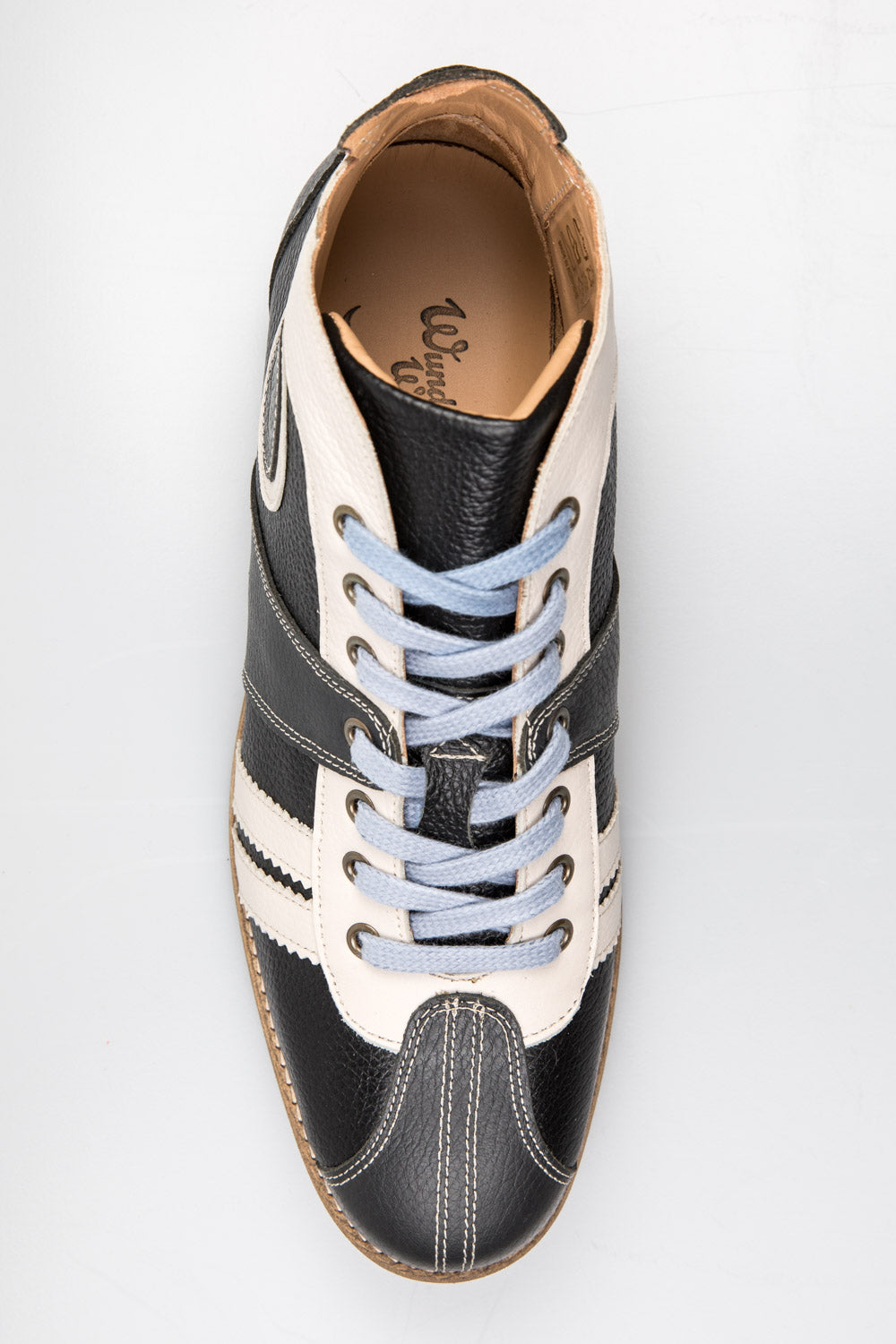 "The Racer" retro Leder Sneaker grau/schwarz/weiß
