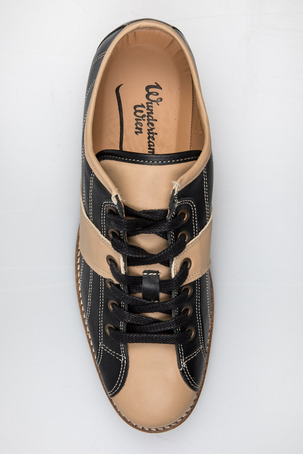 Retro Sneaker Echtleder schwarz_beige