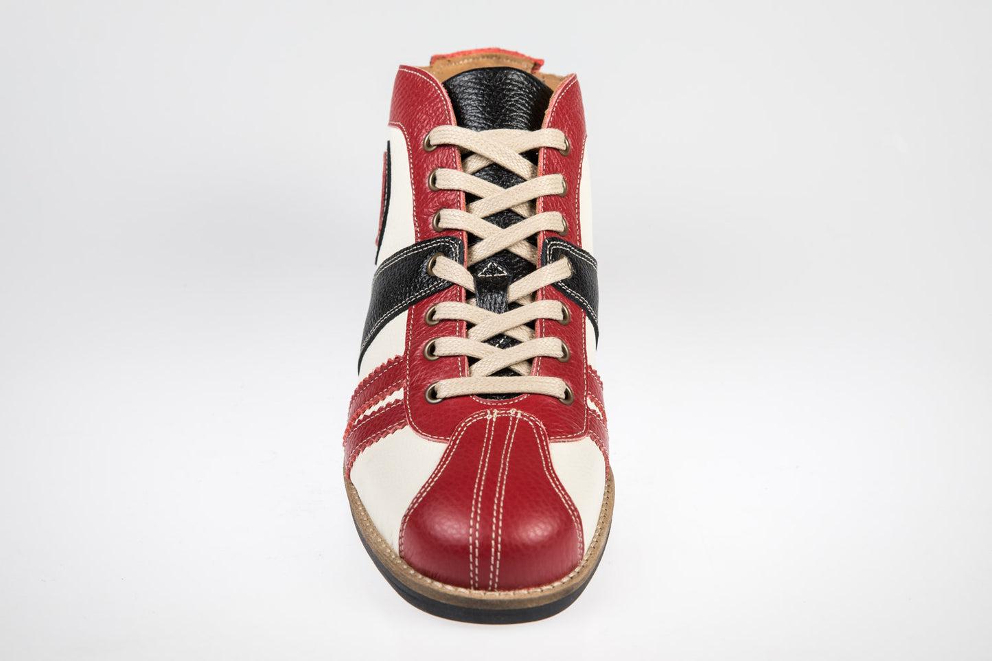 "The Racer" Retro  Leder Sneaker rot/weiß/schwarz