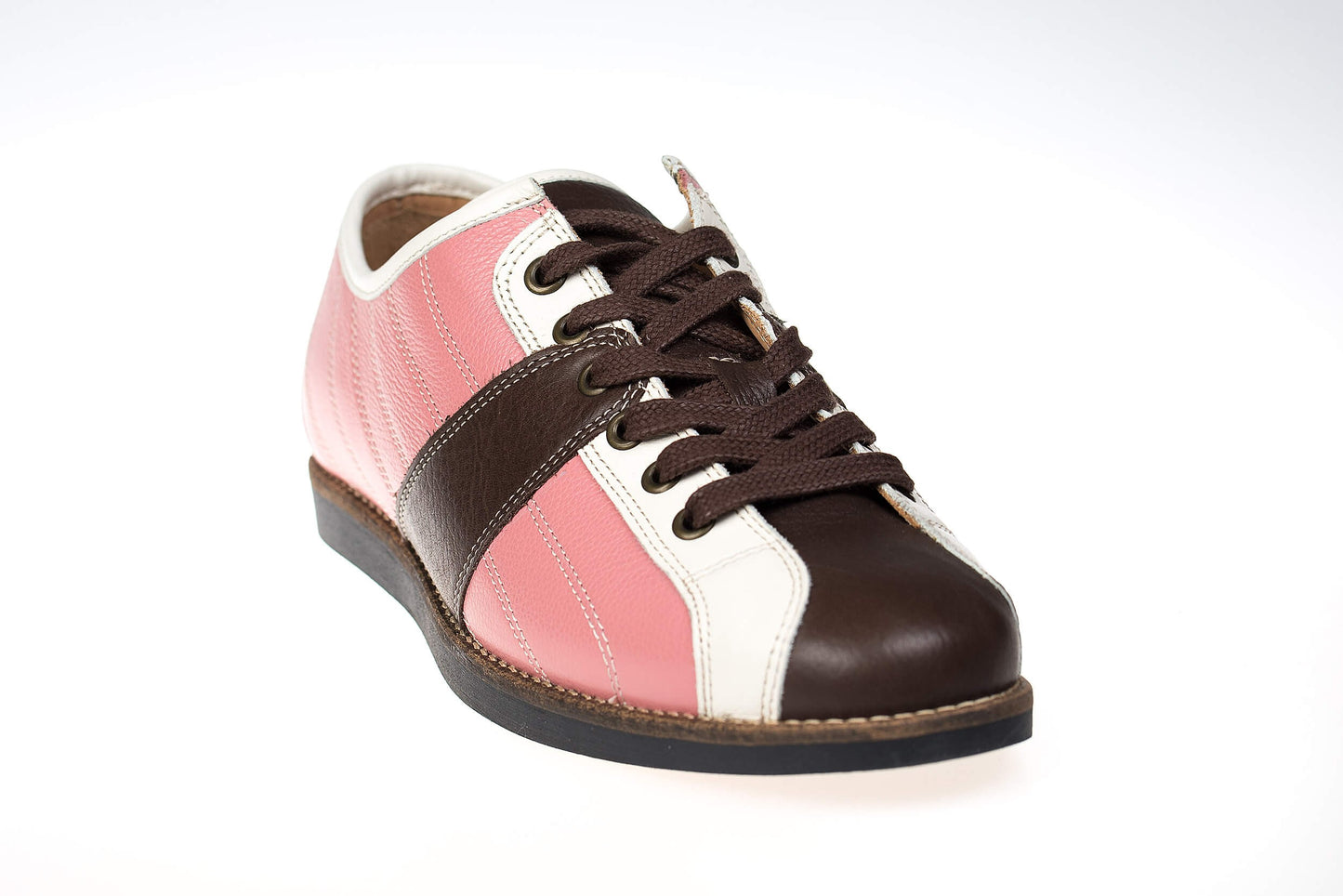 New Bowler - dusky pink/white/brown