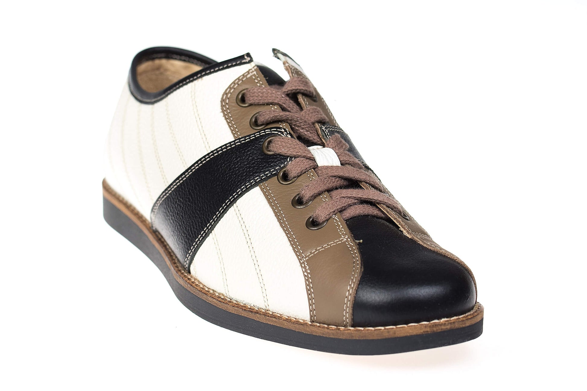 Retro Sneaker Leder weiß/british oak/schwarz