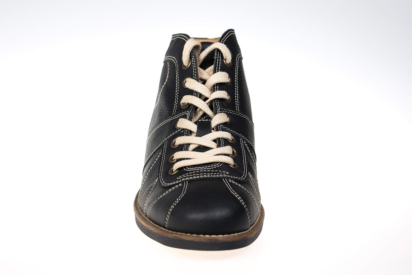 "The Kicker" - Retro Leder Sneaker -schwarz