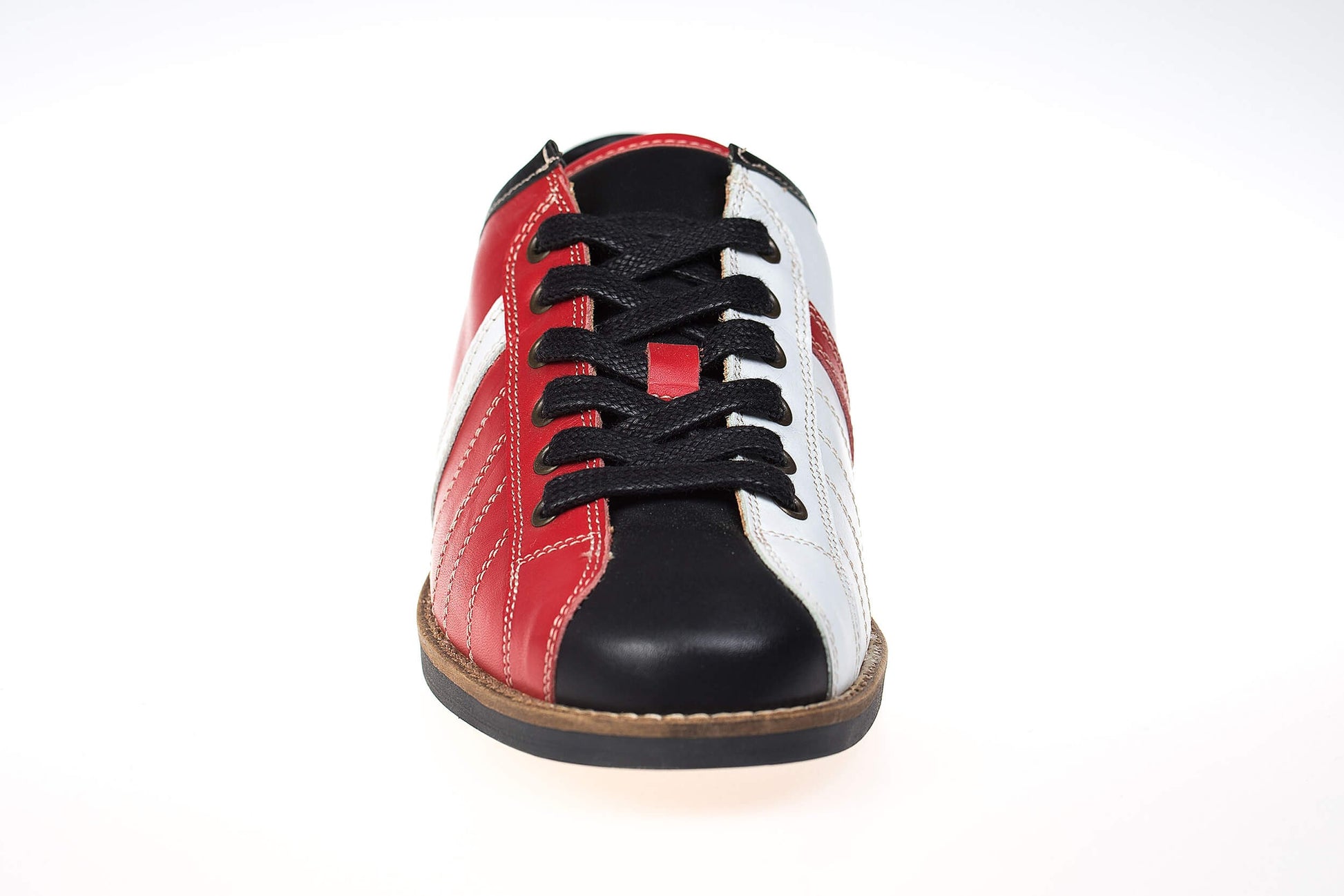 "The Bowler" Twoface Retro Sneaker Leder - rot/weiß/schwarz