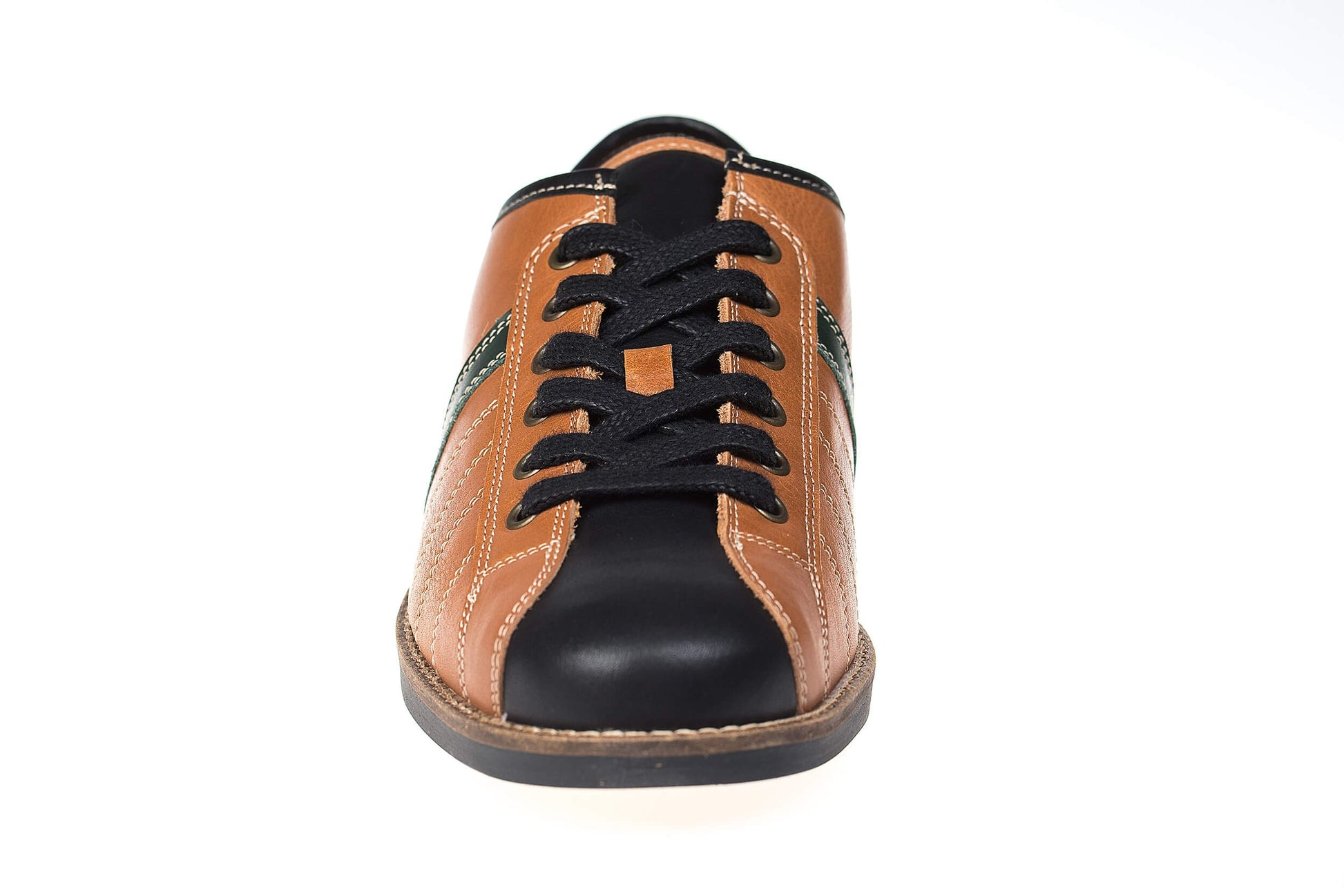 "The Bowler" braun/grün Leder Retro Sneaker