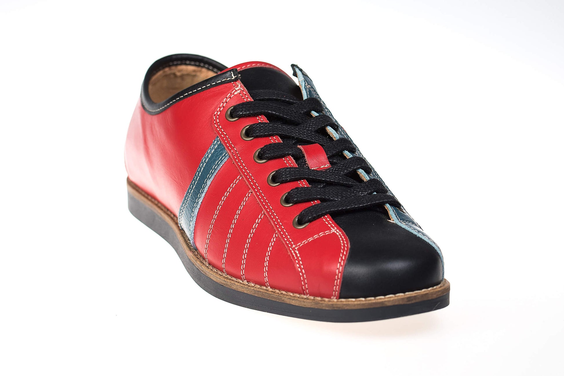 Retro Sneaker Echtleder petrol_rot