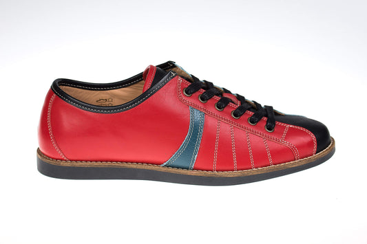 Retro Sneaker Echtleder petrol_rot