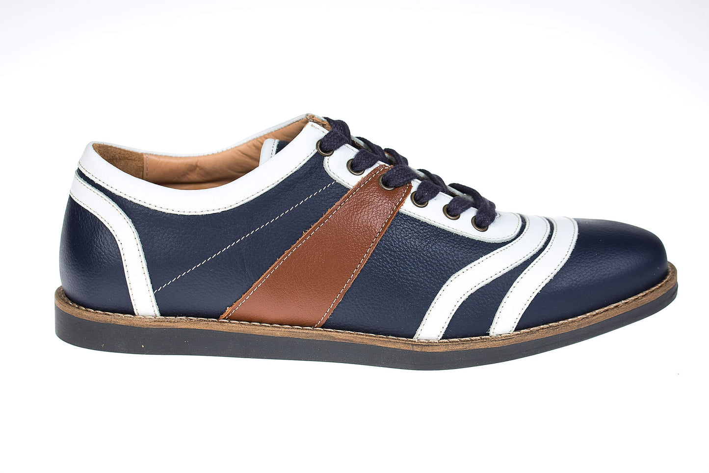 Old Bowler - blue/white/brown