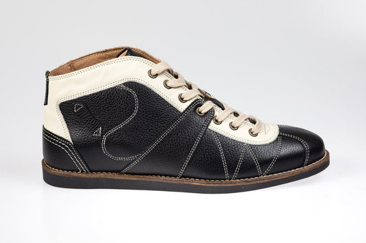 Retro Sneaker aus Echtleder_schwarz_weiß