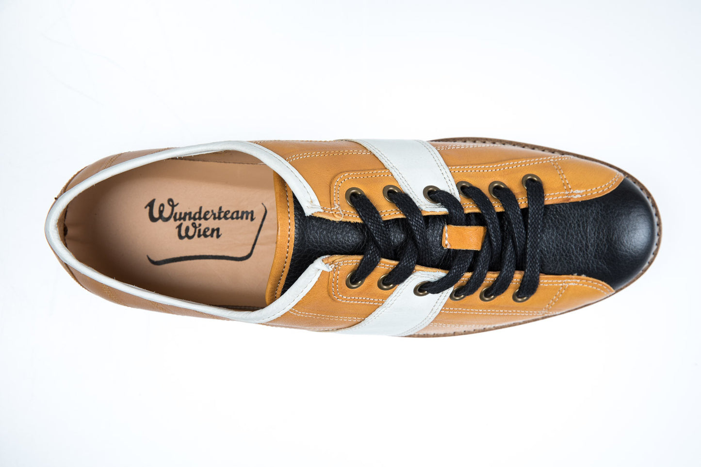 "The Bowler" - ochre/white/black