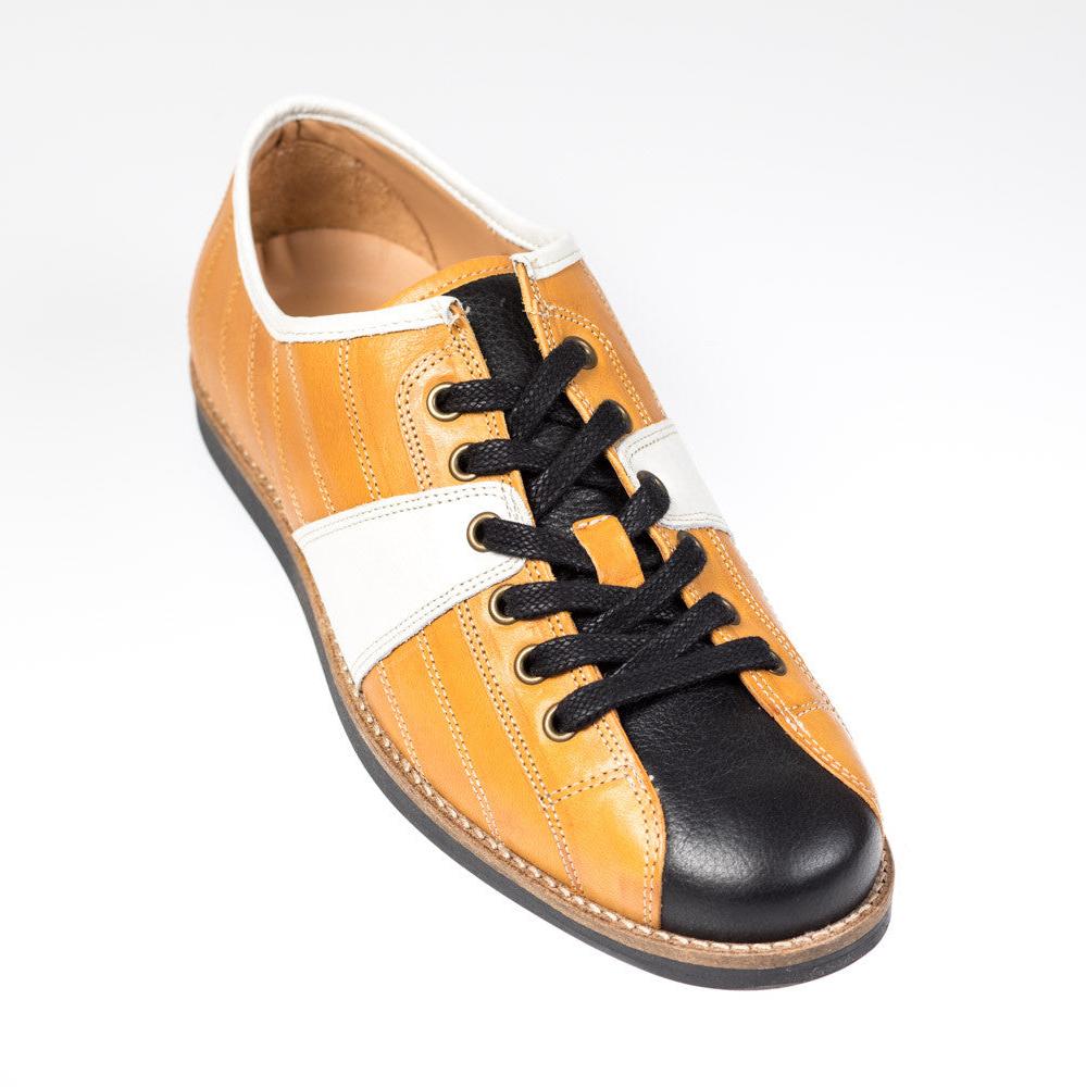 "The Bowler" - ochre/white/black