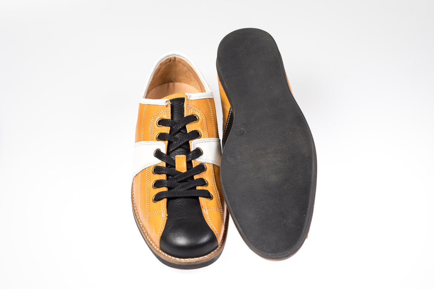 "The Bowler" - ochre/white/black
