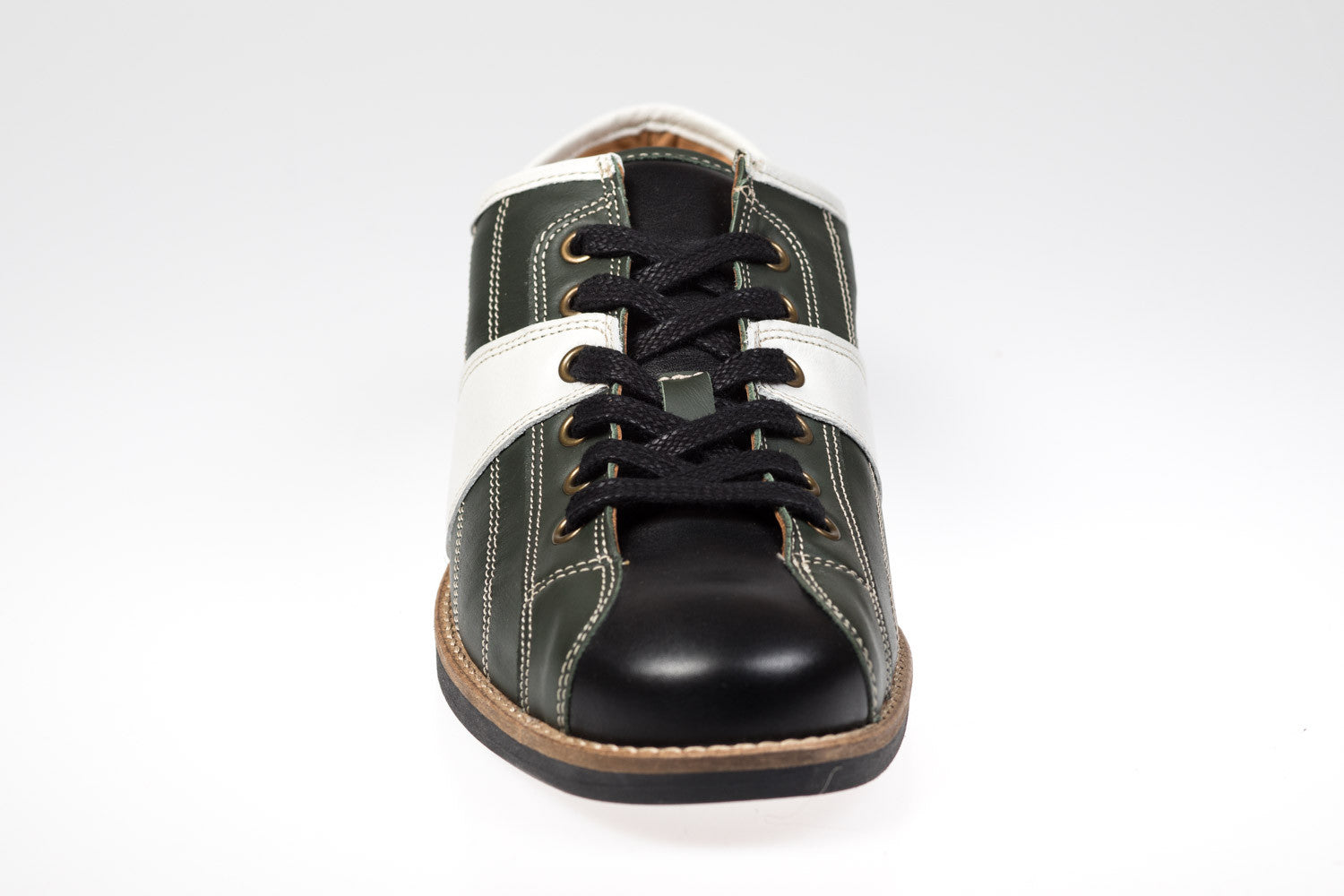 Retro Leder Sneaker_dunkelgrün_weiß_schwarz