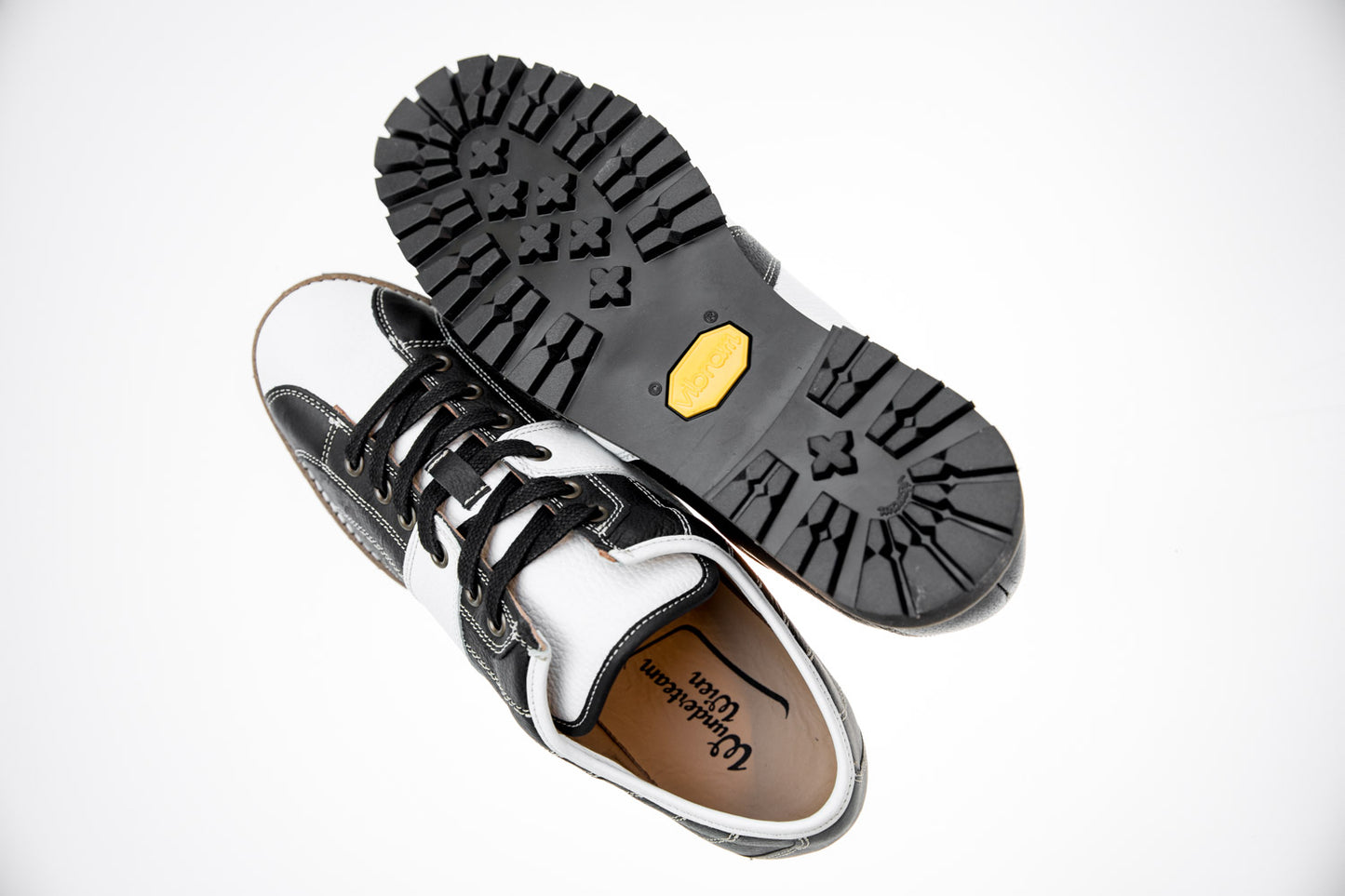 Retro Sneaker Echtleder weiß_schwarz_Vibram®