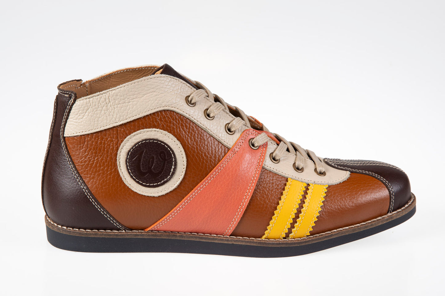 "The Racer" - brown/salmon/yellow