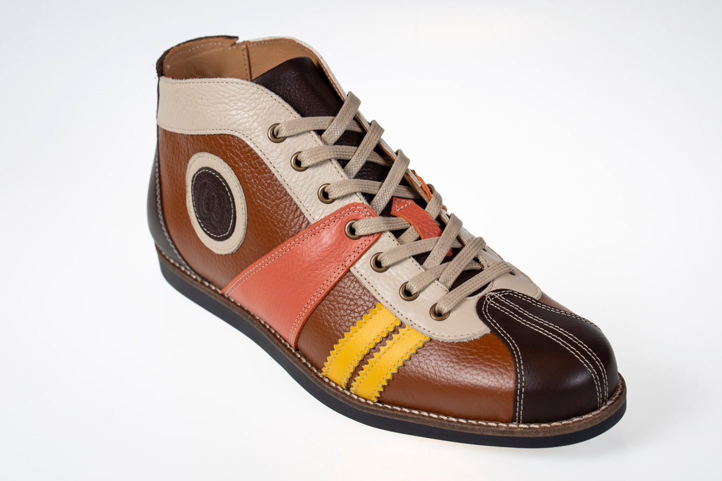 "The Racer" - brown/salmon/yellow