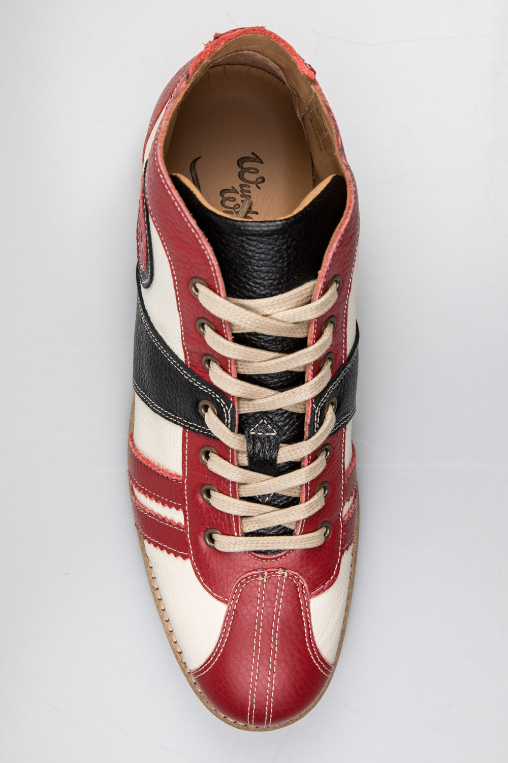 "The Racer" Retro  Leder Sneaker rot/weiß/schwarz