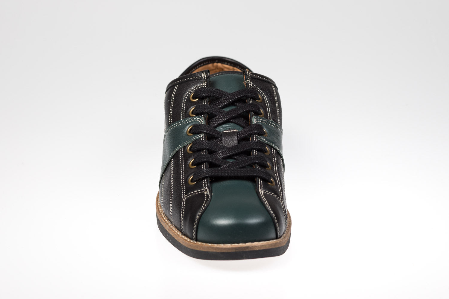 "The Bowler" Leder Retro Sneaker schwarz_grün