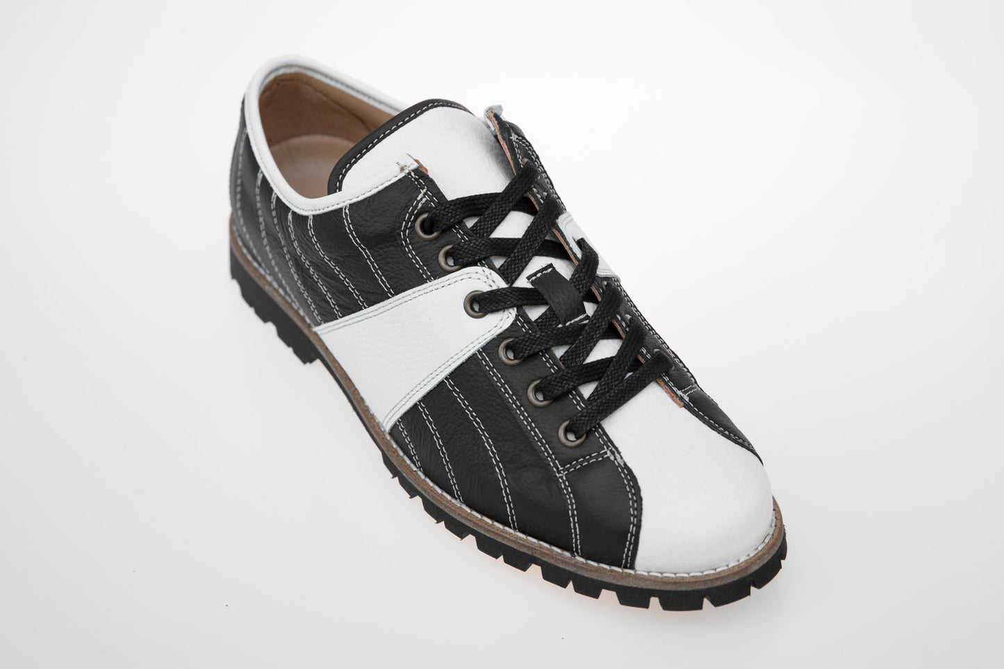 Retro Sneaker Echtleder weiß_schwarz_Vibram®